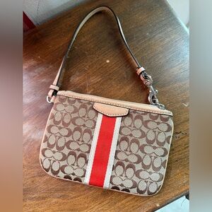 Coach Signature Stripe Wristlet